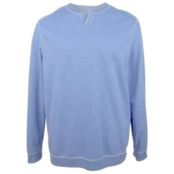 Tommy Bahama 2XB Big Sky Blue Heather Reversible Flipshore Abaco Sweatshirt - Picture 5 of 9